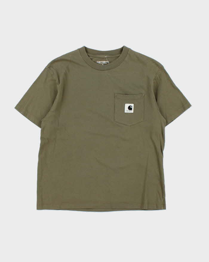 Vintage Carhartt Khaki Crewneck Pocket T-Shirt - S