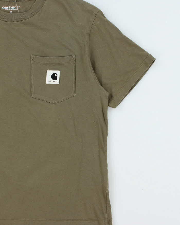 Vintage Carhartt Khaki Crewneck Pocket T-Shirt - S