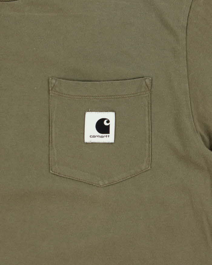 Vintage Carhartt Khaki Crewneck Pocket T-Shirt - S
