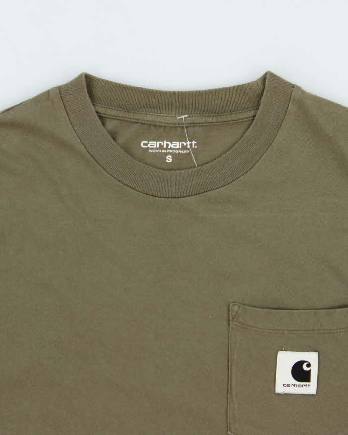 Vintage Carhartt Khaki Crewneck Pocket T-Shirt - S