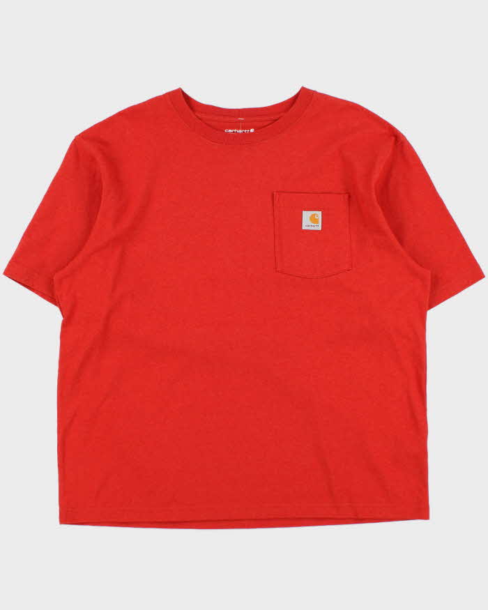 Vintage Carhartt Heavyweight Loose Fit Burnt Orange Crewneck Pocket T-Shirt - L