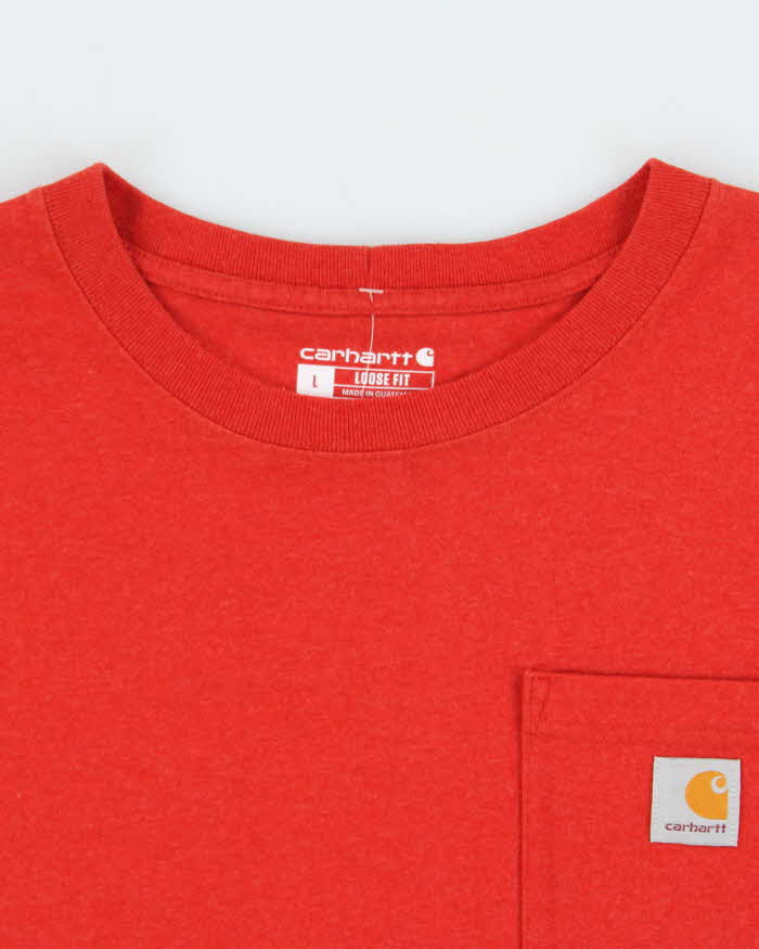 Vintage Carhartt Heavyweight Loose Fit Burnt Orange Crewneck Pocket T-Shirt - L
