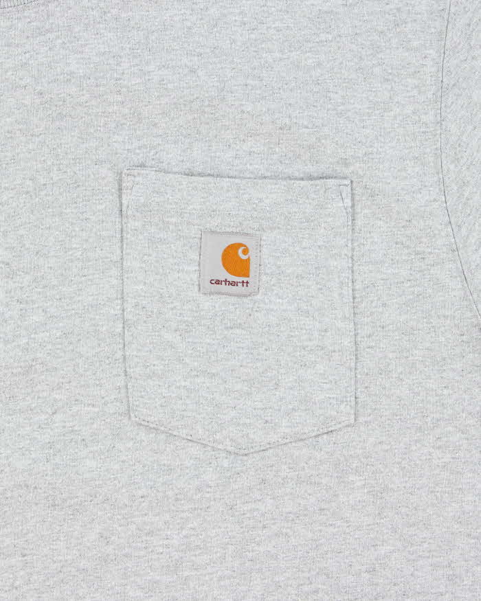 Vintage Carhartt Heavyweight Marl Grey Loose Fit Crewneck Pocket T-Shirt - L