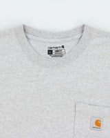 Vintage Carhartt Heavyweight Marl Grey Loose Fit Crewneck Pocket T-Shirt - L