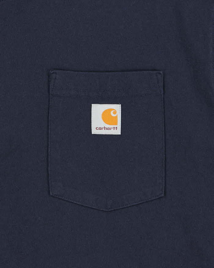 Vintage Carhartt Heavyweight Navy Loose Fit Crewneck Pocket T-Shirt - L
