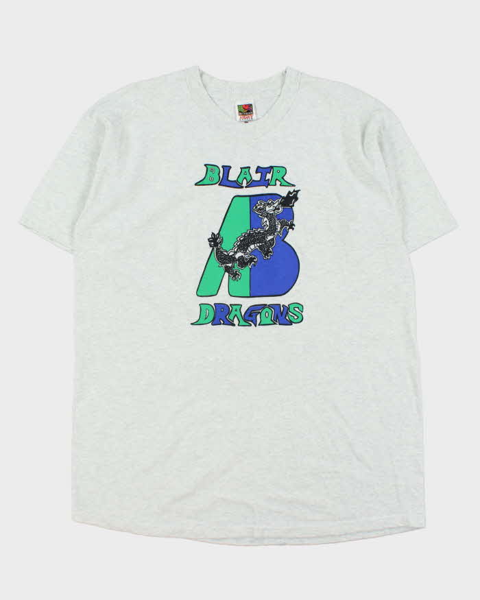Vintage 1990s FOTL Heavy Blair Dragons Marl Grey Crewneck T-Shirt - XXL