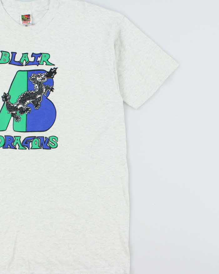 Vintage 1990s FOTL Heavy Blair Dragons Marl Grey Crewneck T-Shirt - XXL