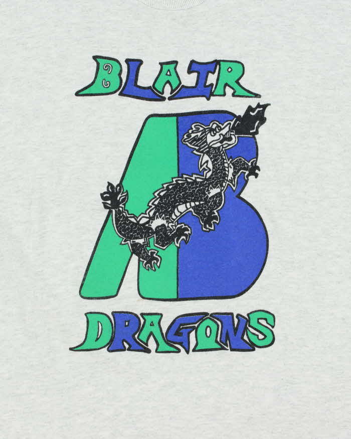 Vintage 1990s FOTL Heavy Blair Dragons Marl Grey Crewneck T-Shirt - XXL