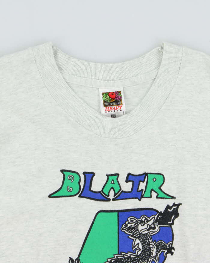 Vintage 1990s FOTL Heavy Blair Dragons Marl Grey Crewneck T-Shirt - XXL