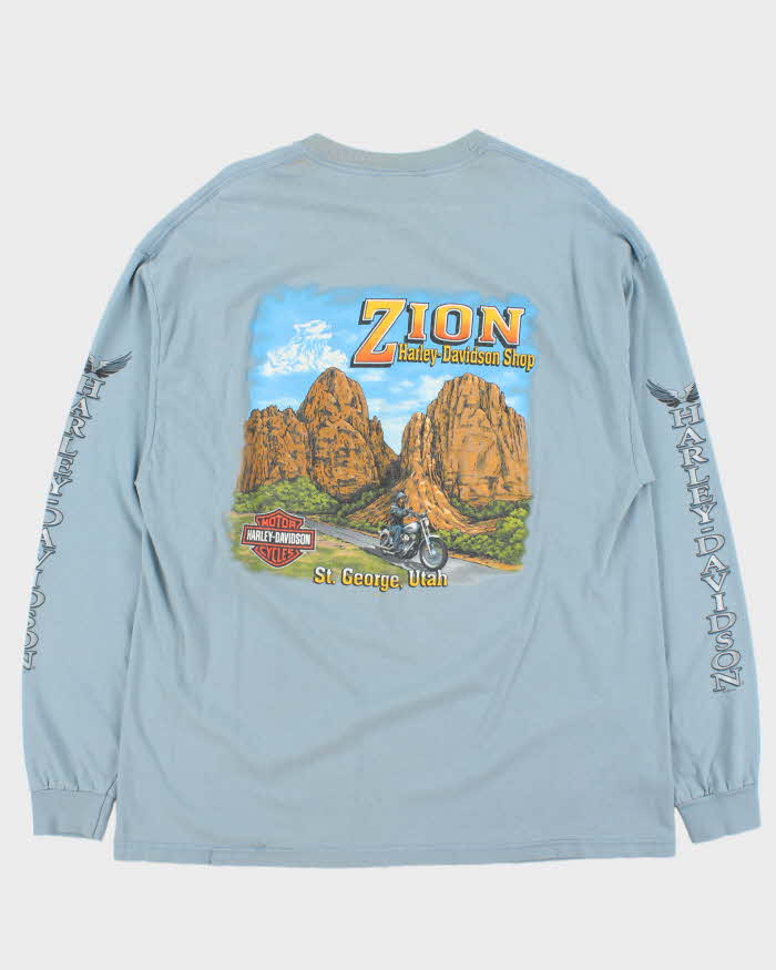 Vintage 2003 Harley Davidson Zion Utah Long Sleeve Crewneck T-Shirt - XL