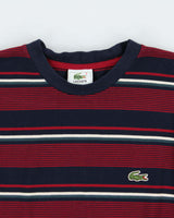 Vintage Y2K 00s Lacoste Striped Heavyweight Crewneck T-Shirt - M