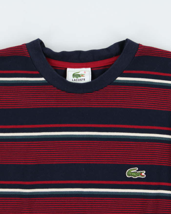Vintage Y2K 00s Lacoste Striped Heavyweight Crewneck T-Shirt - M