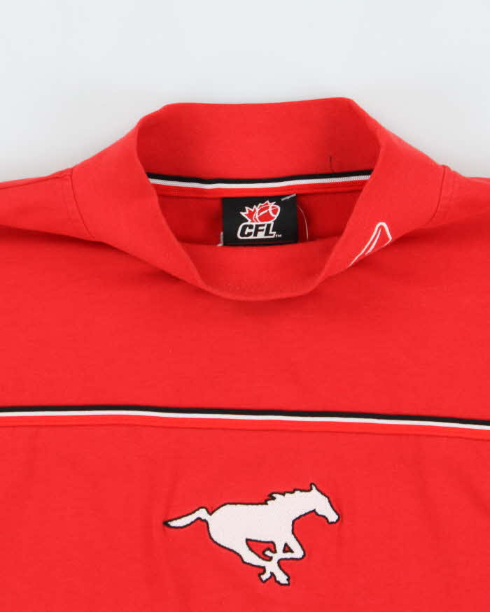 Vintage 00s Reebok CFL Calgary Stampeders Long Sleeve T-Shirt - M