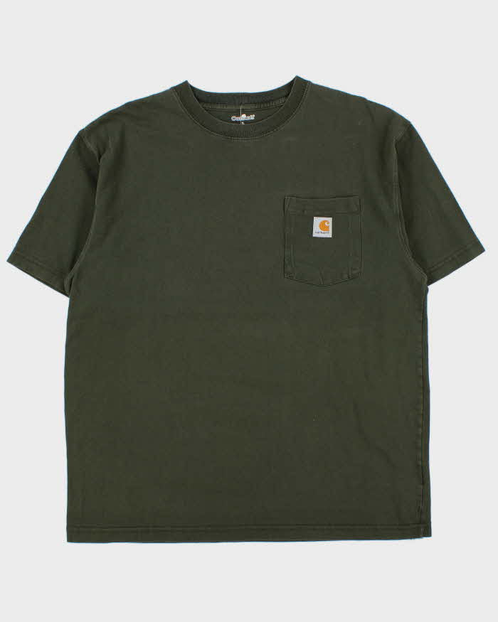 Vintage Carhartt Khaki Heavyweight Crewneck Pocket T-Shirt - L