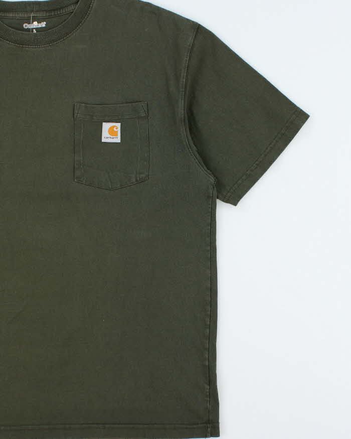 Vintage Carhartt Khaki Heavyweight Crewneck Pocket T-Shirt - L