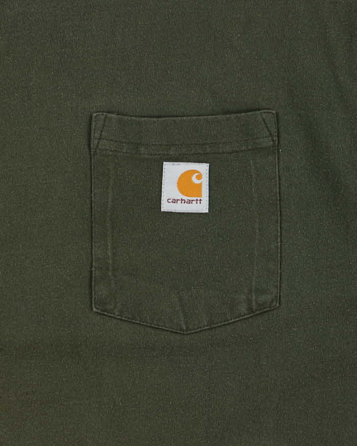 Vintage Carhartt Khaki Heavyweight Crewneck Pocket T-Shirt - L