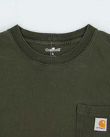 Vintage Carhartt Khaki Heavyweight Crewneck Pocket T-Shirt - L