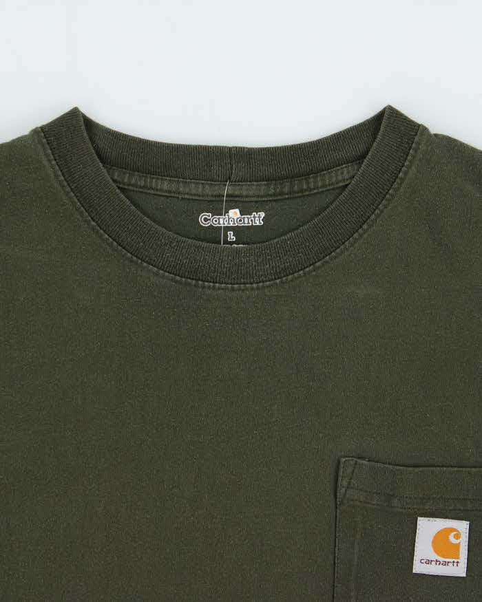 Vintage Carhartt Khaki Heavyweight Crewneck Pocket T-Shirt - L