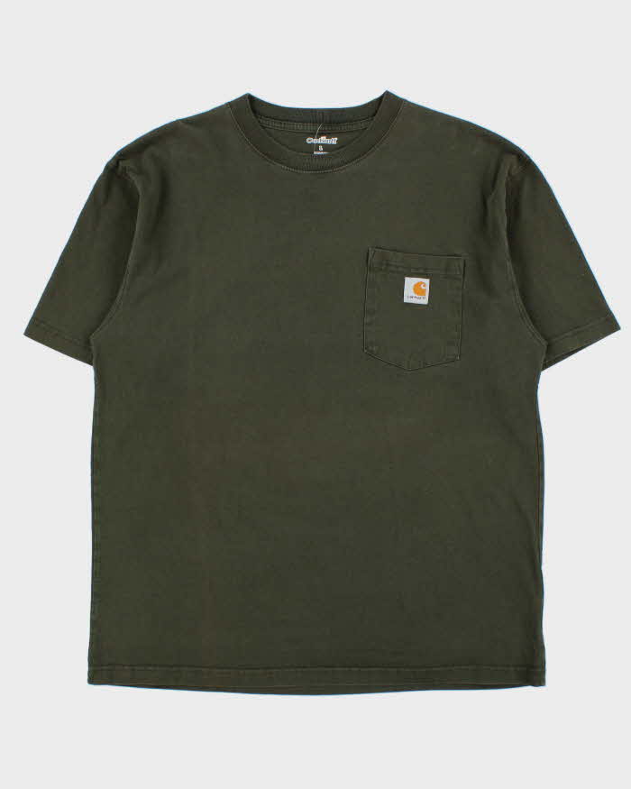 Vintage Carhartt Khaki Heavyweight Crewneck Pocket T-Shirt - L