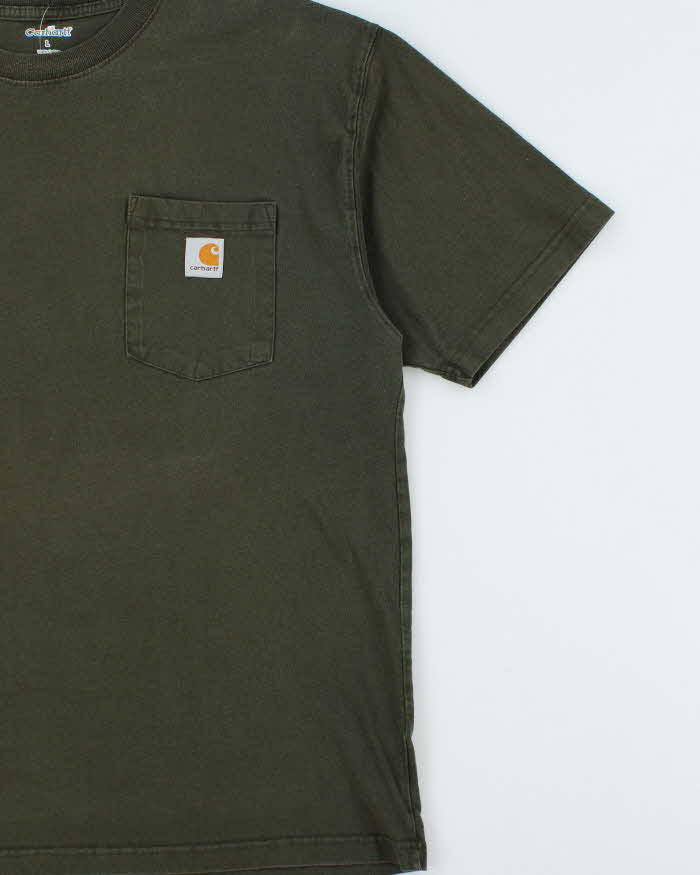 Vintage Carhartt Khaki Heavyweight Crewneck Pocket T-Shirt - L