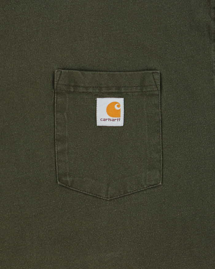 Vintage Carhartt Khaki Heavyweight Crewneck Pocket T-Shirt - L