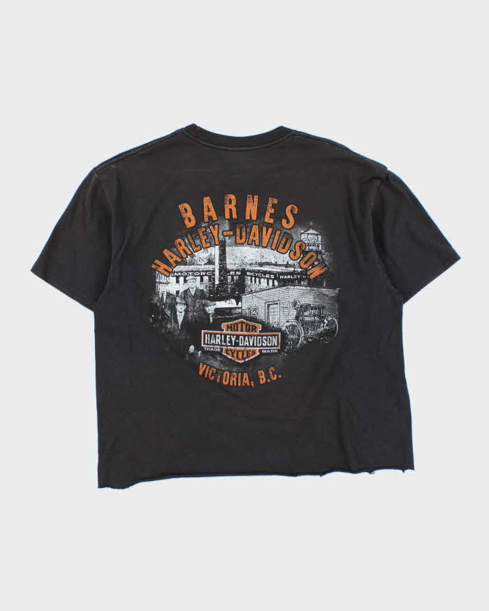 Vintage Harley Davidson Barnes Victoria Cropped Crewneck T-Shirt - L