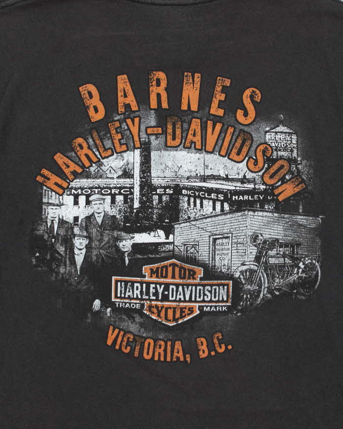 Vintage Harley Davidson Barnes Victoria Cropped Crewneck T-Shirt - L