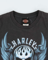 Vintage Harley Davidson Barnes Victoria Cropped Crewneck T-Shirt - L