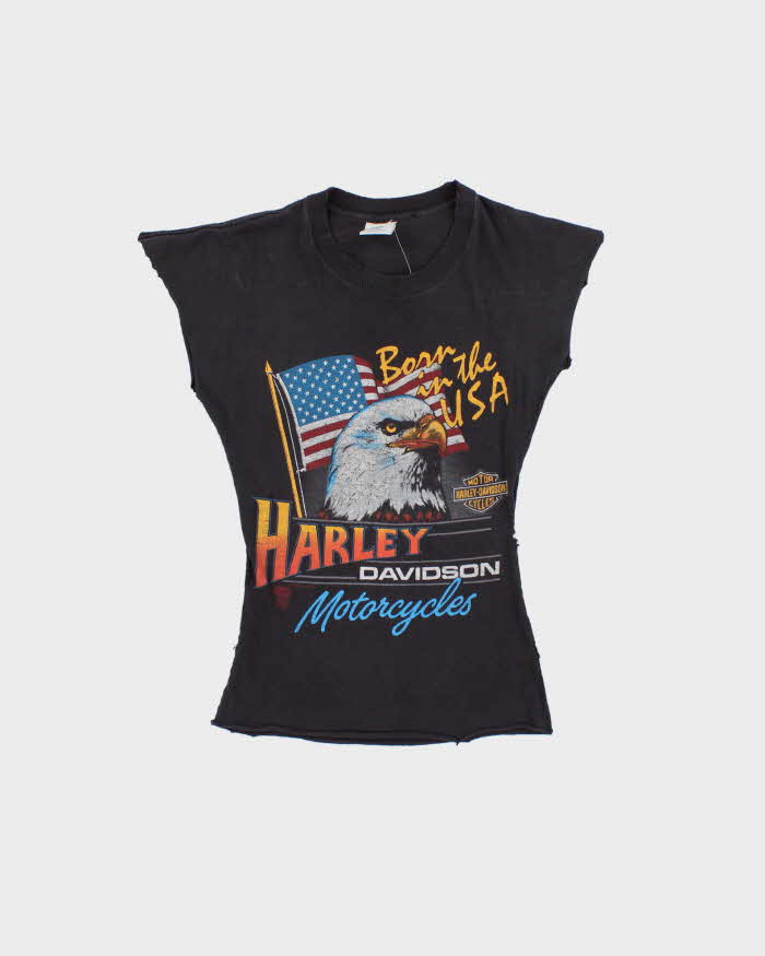 Vintage 1986 Harley Davidson FT. Wayne Customised Crewneck T-Shirt - XS