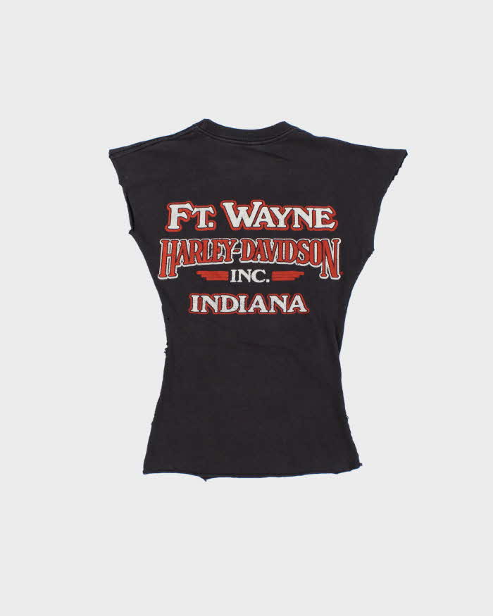 Vintage 1986 Harley Davidson FT. Wayne Customised Crewneck T-Shirt - XS