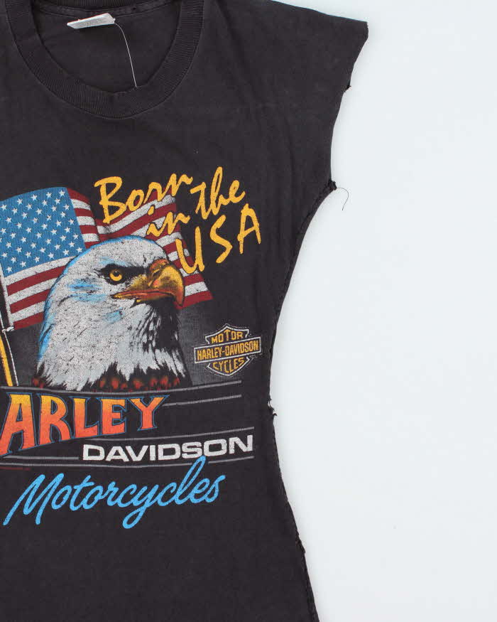 Vintage 1986 Harley Davidson FT. Wayne Customised Crewneck T-Shirt - XS