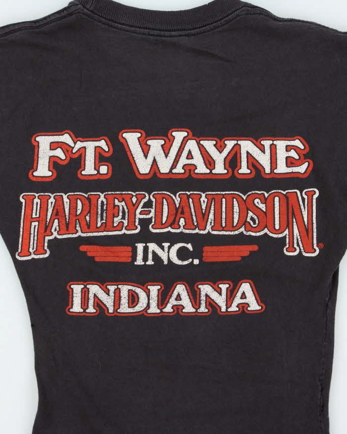 Vintage 1986 Harley Davidson FT. Wayne Customised Crewneck T-Shirt - XS