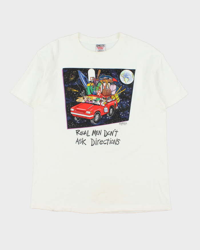 Vintage 1993 Oneita Power-T Moench Made In USA Single Stitch Crewneck T-Shirt - L