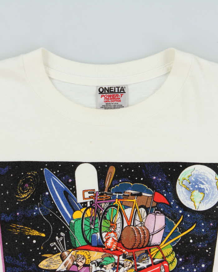 Vintage 1993 Oneita Power-T Moench Made In USA Single Stitch Crewneck T-Shirt - L