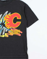 Vintage 1989 Calgary Flames NHL Single Stitch Crewneck T-Shirt - M