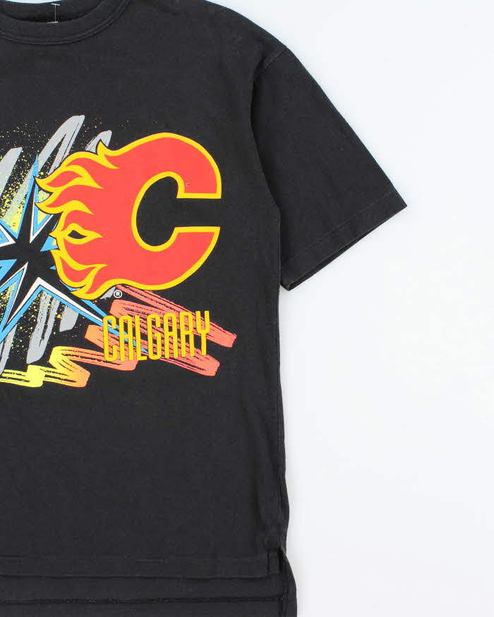 Vintage 1989 Calgary Flames NHL Single Stitch Crewneck T-Shirt - M