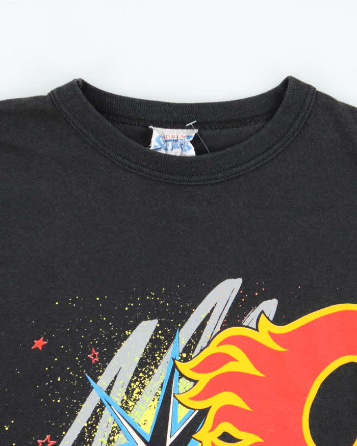 Vintage 1989 Calgary Flames NHL Single Stitch Crewneck T-Shirt - M