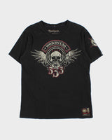 Vintage Y2K 00s Wornstar USA Crewneck Biker T-Shirt - L