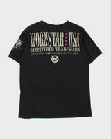 Vintage Y2K 00s Wornstar USA Crewneck Biker T-Shirt - L