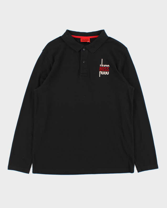 Vintage 00s Hugo Boss Long Sleeve Polo Shirt - L