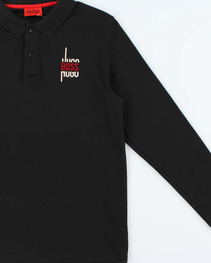 Vintage 00s Hugo Boss Long Sleeve Polo Shirt - L