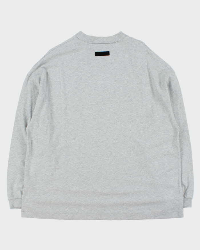 Essentials Fear Of God Marl Grey Oversized Long Sleeve T-Shirt - S