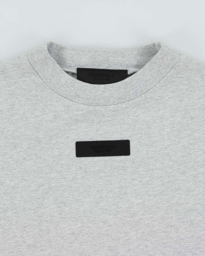 Essentials Fear Of God Marl Grey Oversized Long Sleeve T-Shirt - S