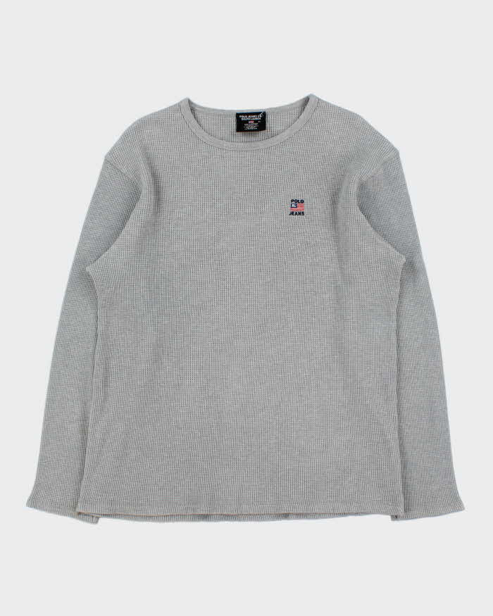 Vintage Y2K 00s Polo Jeans Ralph Lauren Long Sleeve Waffle T-Shirt - XL