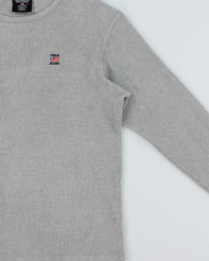 Vintage Y2K 00s Polo Jeans Ralph Lauren Long Sleeve Waffle T-Shirt - XL