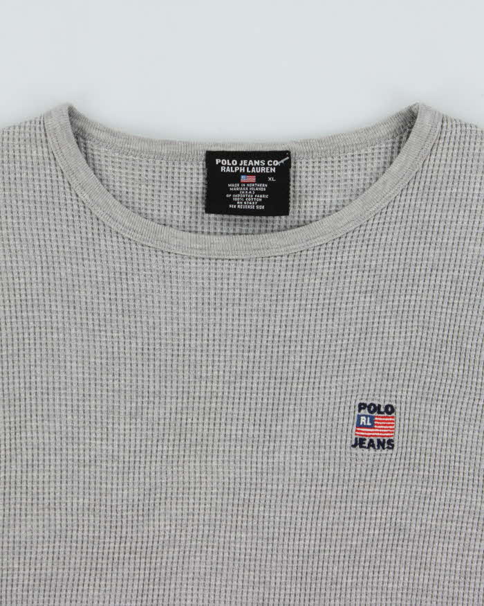 Vintage Y2K 00s Polo Jeans Ralph Lauren Long Sleeve Waffle T-Shirt - XL