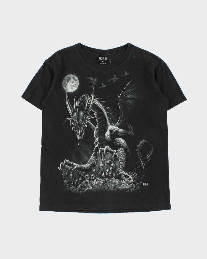 Vintage 1990s Wild Single Stitch Dragon Crewneck T-Shirt - M