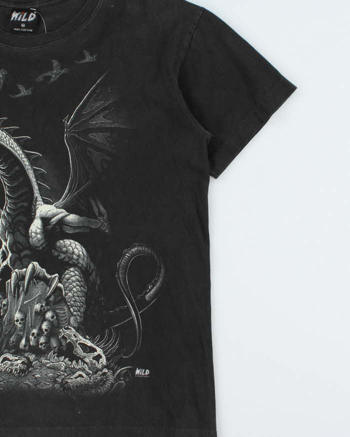 Vintage 1990s Wild Single Stitch Dragon Crewneck T-Shirt - M