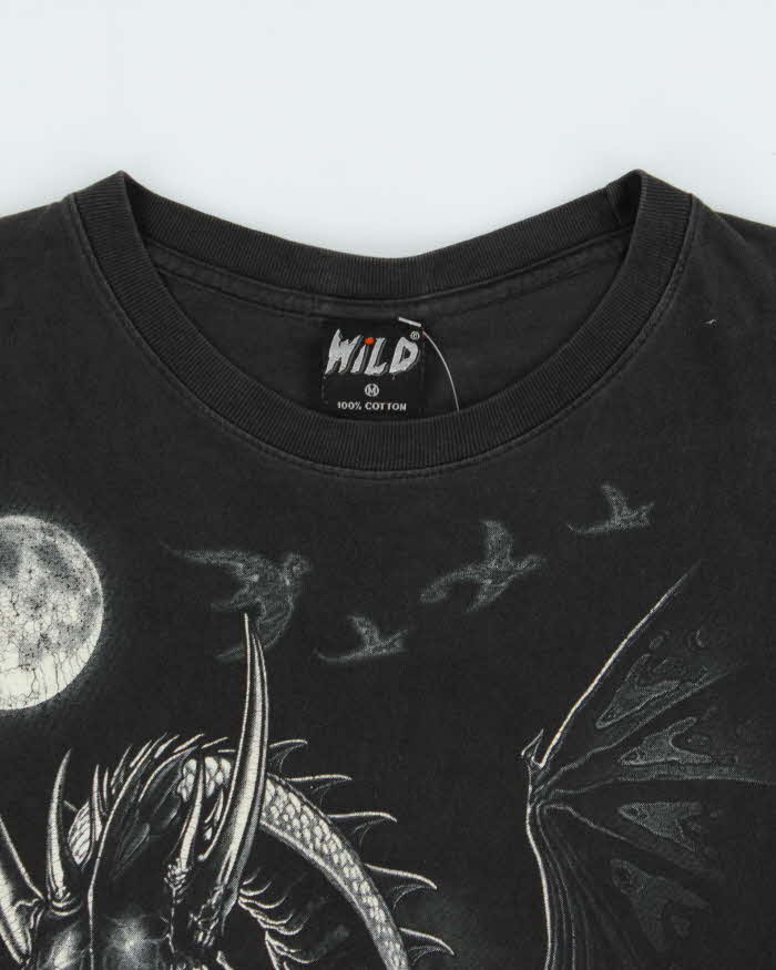 Vintage 1990s Wild Single Stitch Dragon Crewneck T-Shirt - M