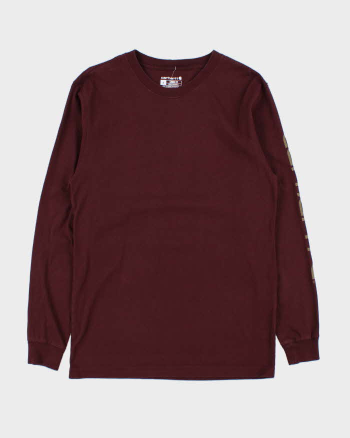 Vintage Carhartt Logo Loose Fit Long Sleeve Crewneck T-Shirt - S